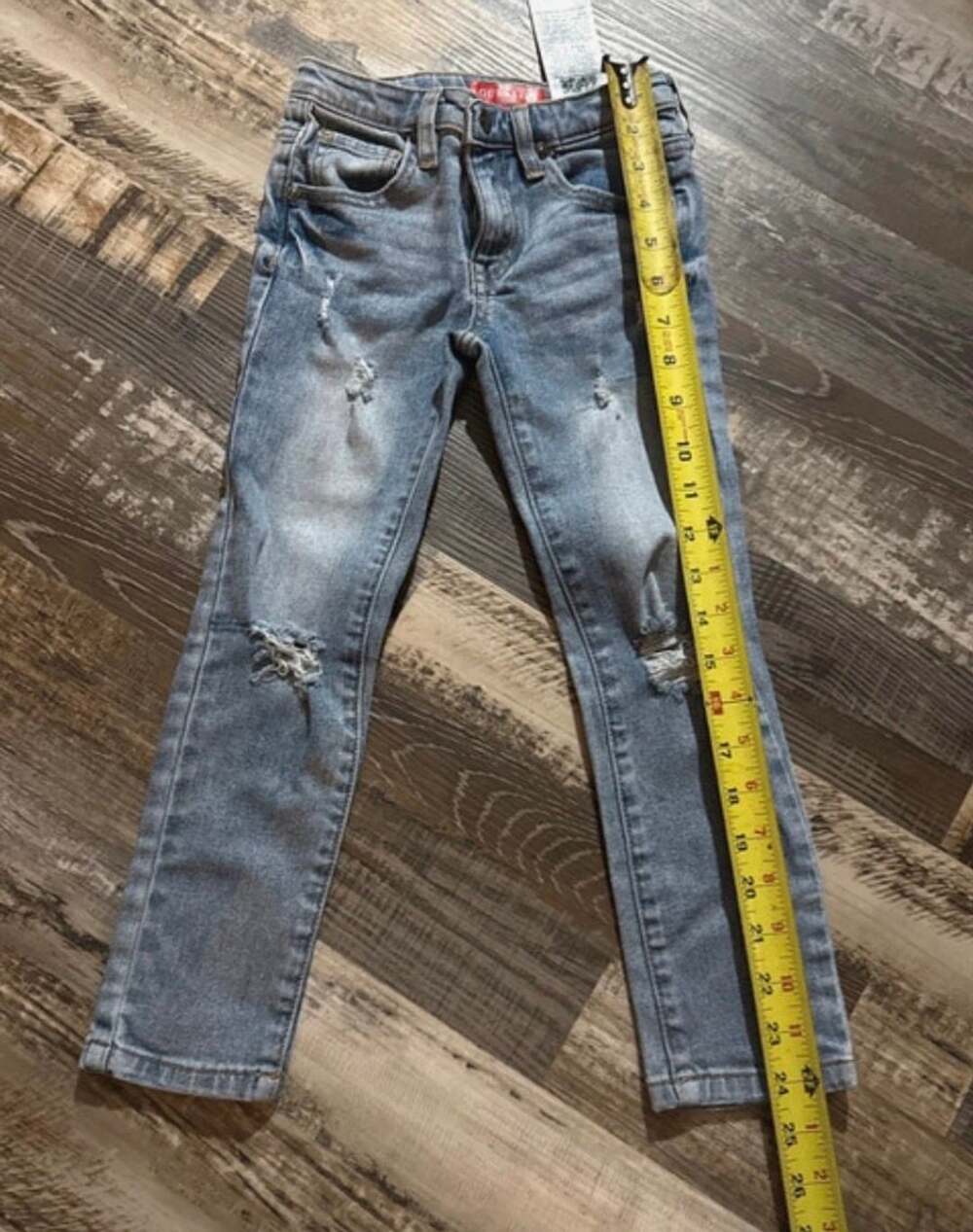 GUESS Kids Skinny Distressed Jeans Size 5 Light Blue Denim